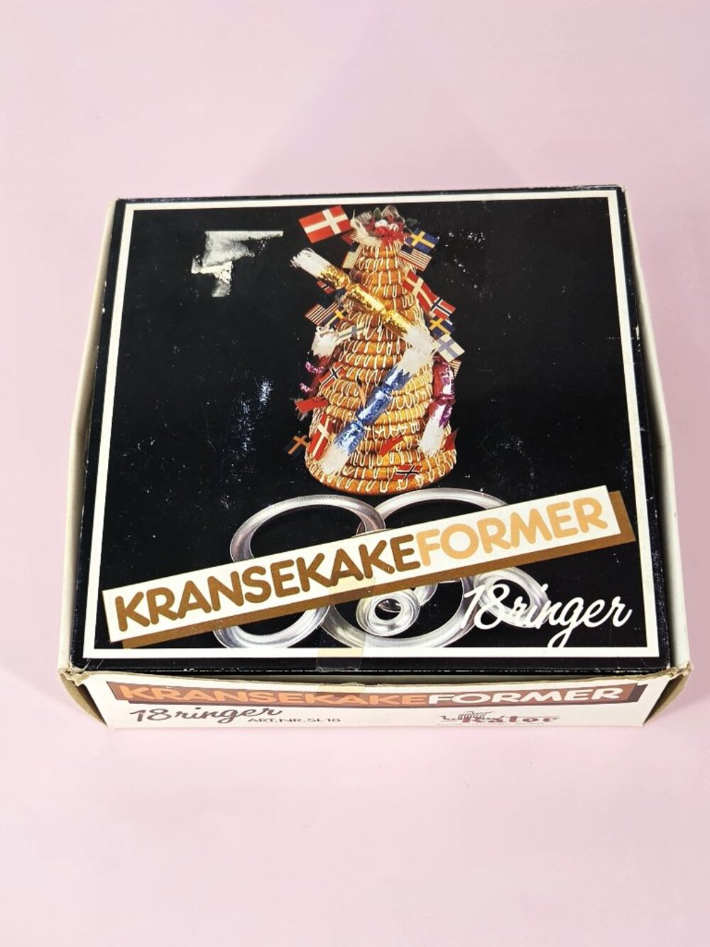 Rator Kransekake Former 18 Rings VTG Norwegian Traditional Wedding Cake Form